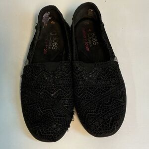 Skechers Women's Black Lace Crochet Flats 0078